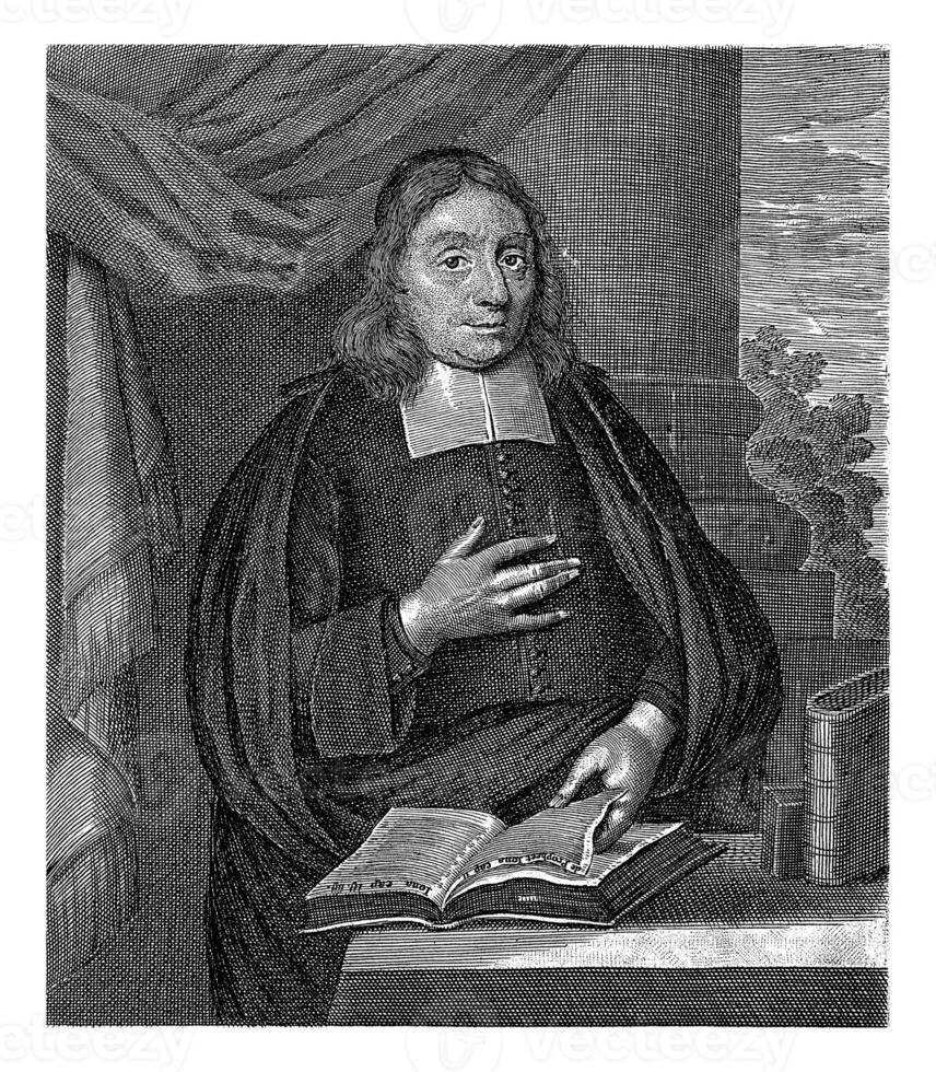 Portrait of the Amsterdam preacher Henricus Vos, Barent Velthuysen possibly, 1700 - 1750 photo
