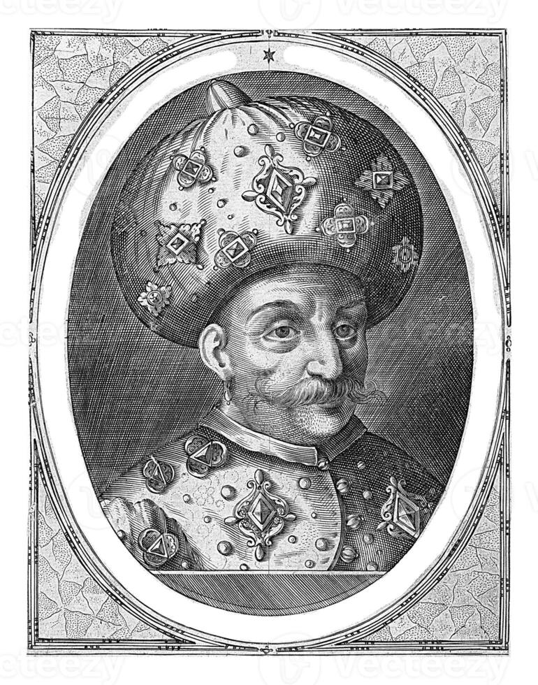 Portrait of Sultan Alhierius, Dominicus Custos, 1600 - 1604 photo