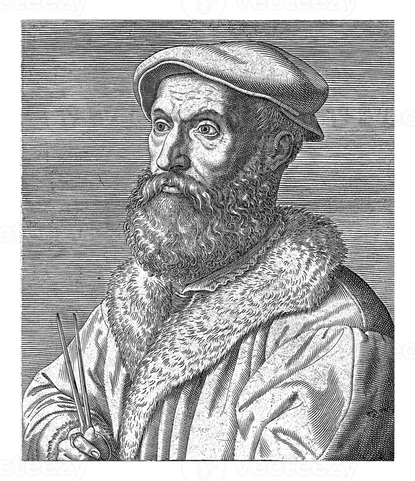 Portrait of Niccolo Tartaglia, Philips Galle, 1572 photo