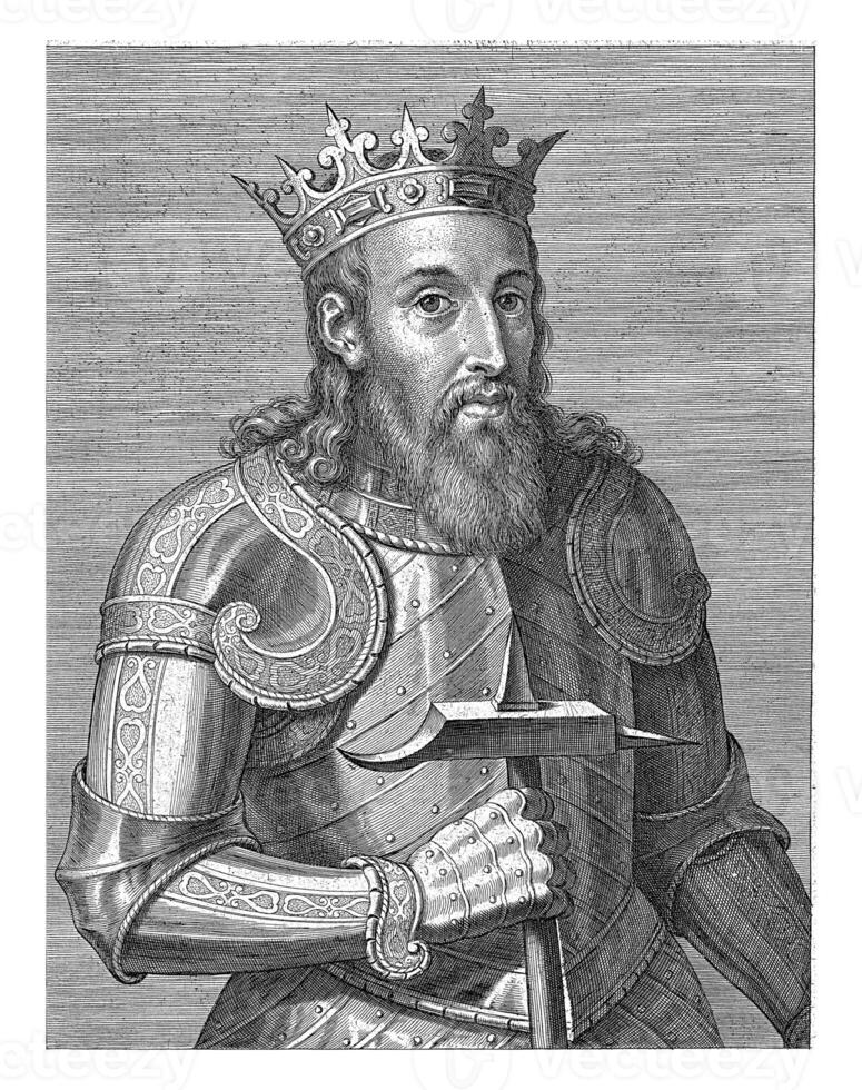 Portrait of King Sancho I of Portugal, Cornelis Galle I, 1621 photo