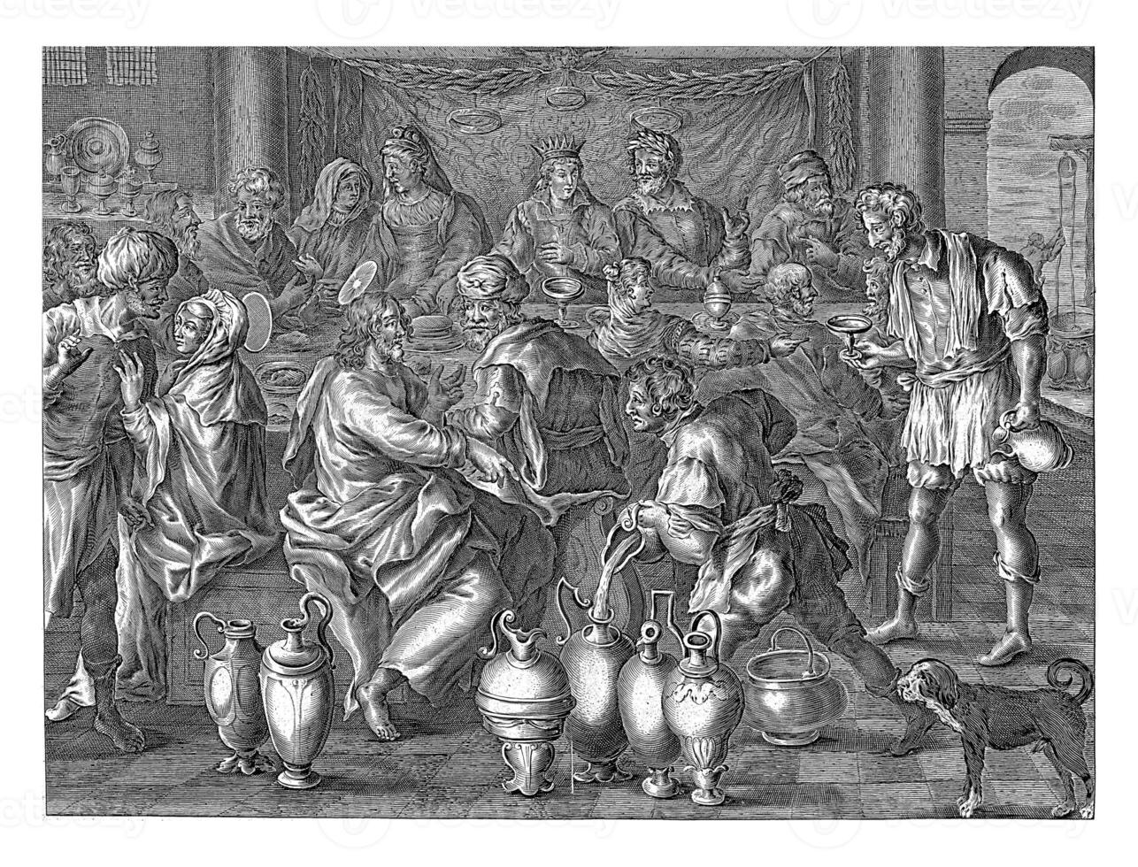 Wedding at Cana, anonymous, after Adriaen Collaert, after Maerten de Vos, 1679 - 1702 photo