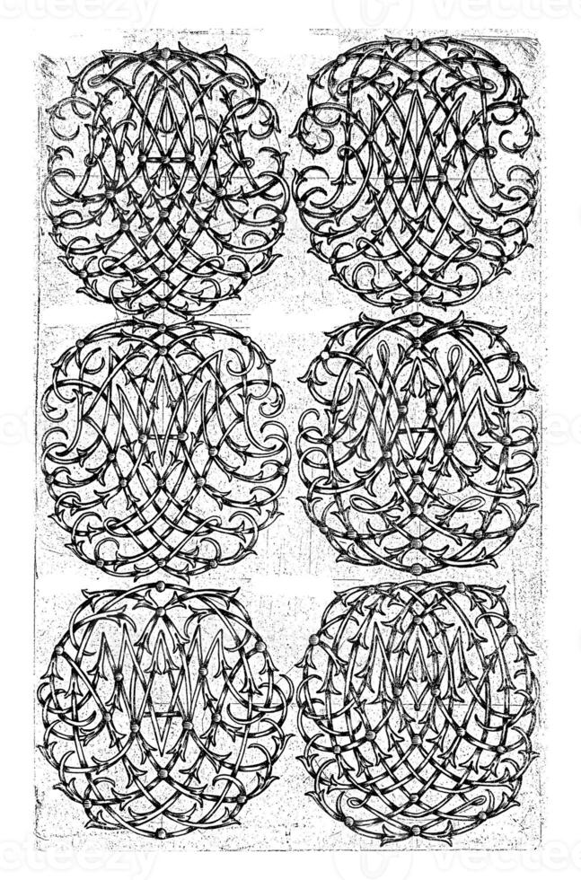 Six Large Monograms AHIKL-ANOPQ, Daniel de Lafeuille, c. 1690 - c. 1691 photo