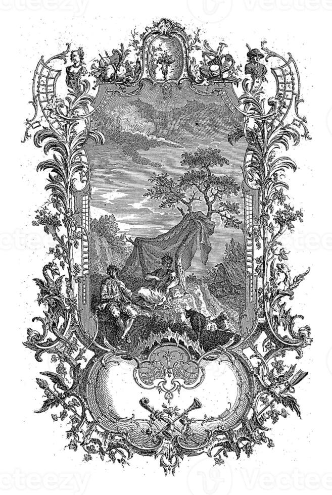 Shepherd and Shepherdess, Carl Albert von Lespilliez, after Francois de Cuvillies Sr., 1745 photo