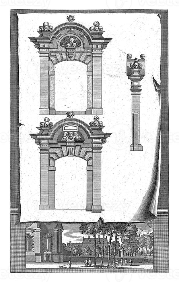 puerto de ooster de el cementerio de el Amsterdam iglesia occidental, ene goeree, después pieter hendricksz. schut, 1680 - 1731 foto