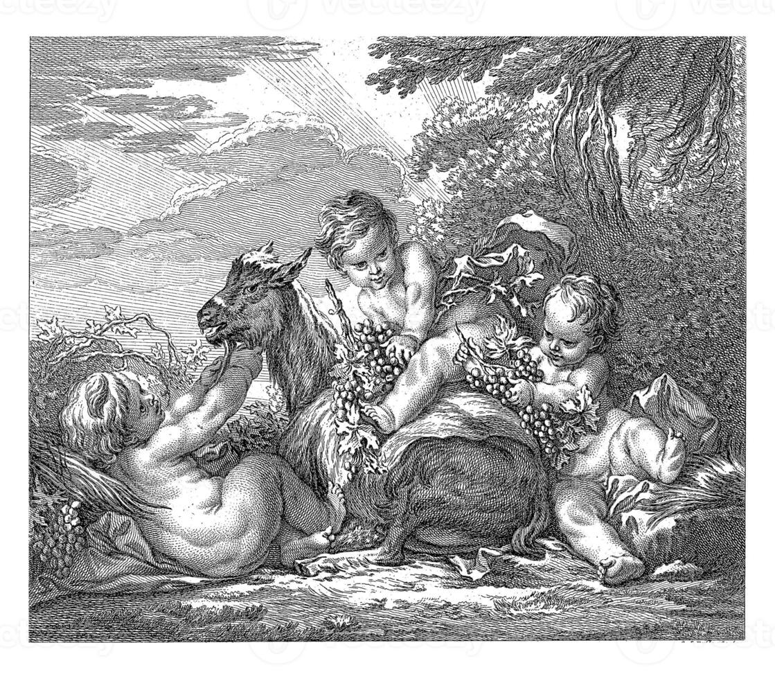 personificación de otoño, claudio agustín duflos, después francois boucher, 1710 - 1786 foto