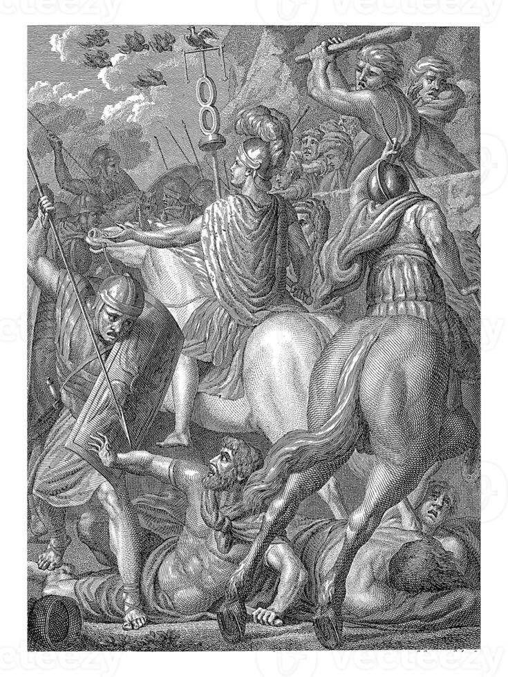 Germanicus during a battle with Germans., Louis E.F. Garreau, after Jean Grandjean, 1783 photo