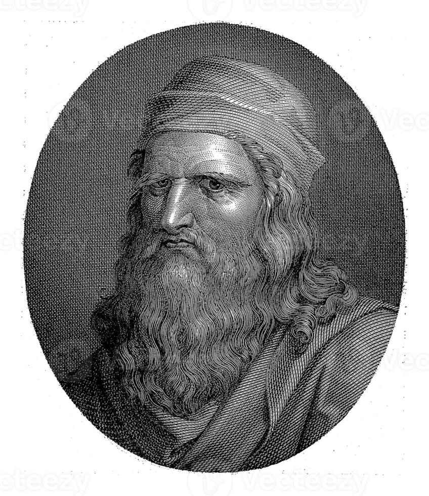 Portrait of Leonardo da Vinci, Claudio Artaria, 1820 - 1862 photo