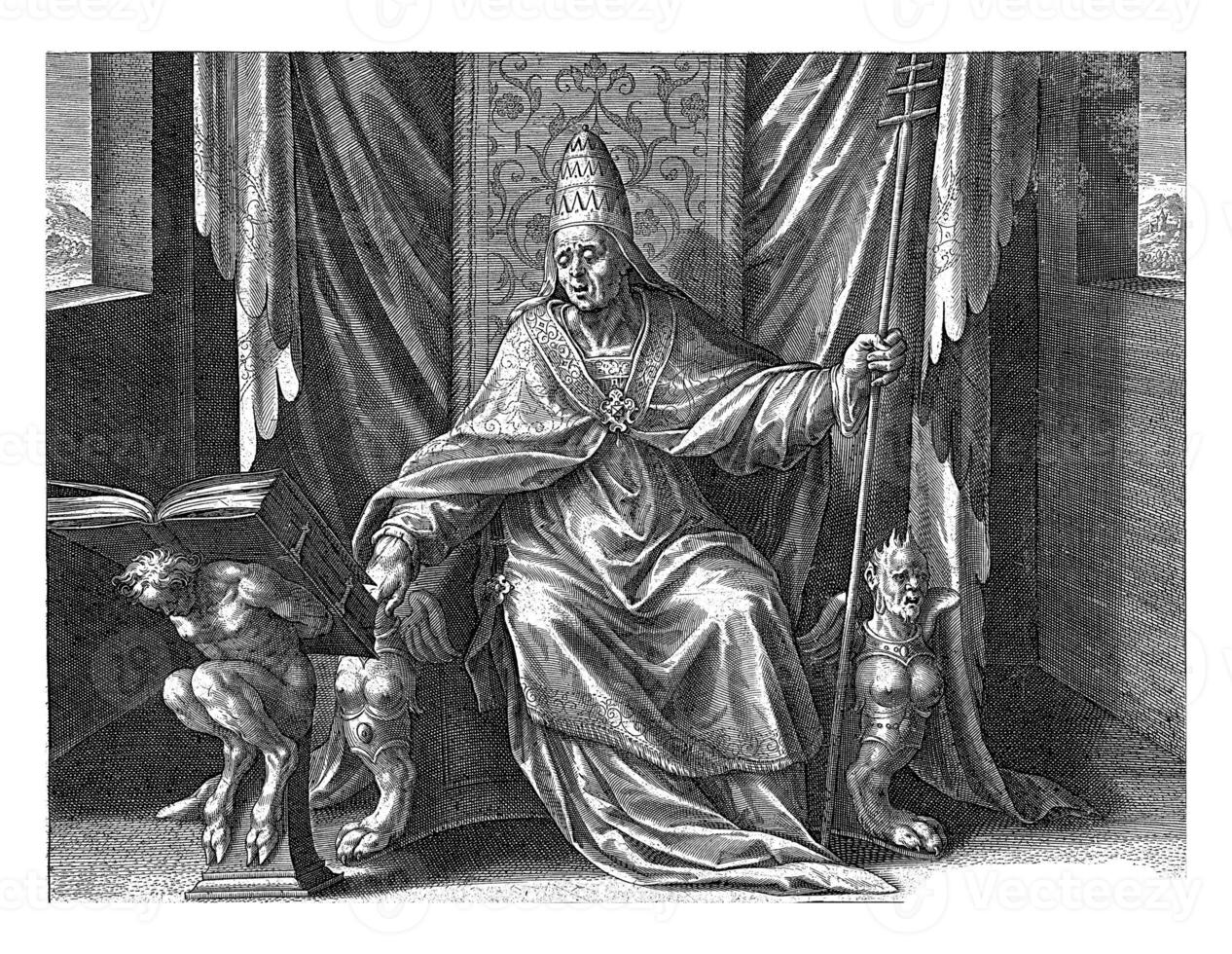 Saint Gregory, Adriaen Collaert, after Dirck Barendsz., 1570 - 1618 photo