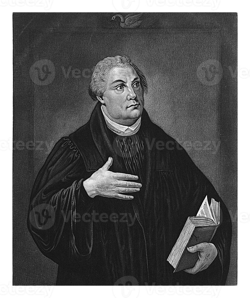 Portrait of Martin Luther, Frederik Christiaan Bierweiler, after Lucas Cranach I, 1803 - after 1833 photo