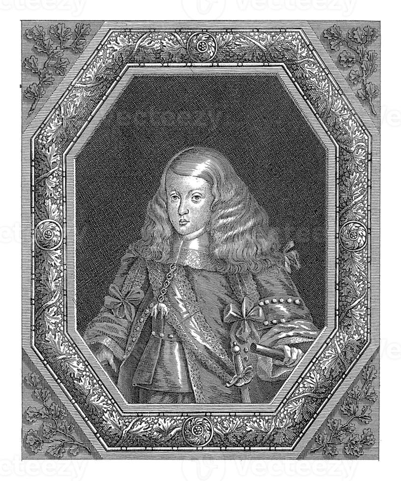 Portrait of Charles V of Habsburg, as a child, Johann Friedrich Leonard, 1643 - 1680 photo