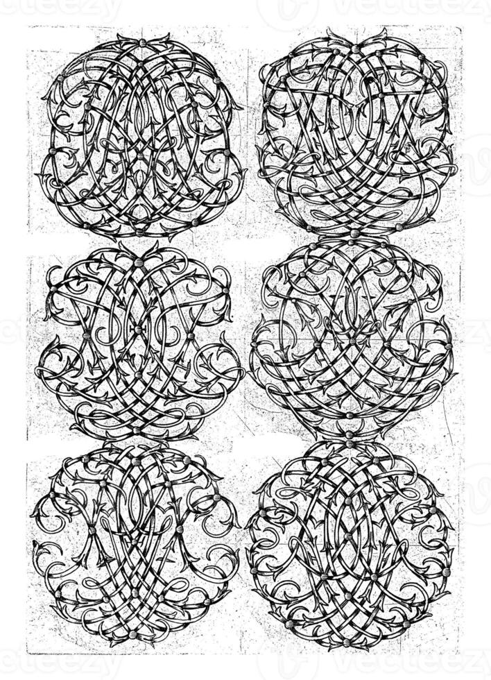 Six Large Monograms ABCD-FGHI, Daniel de Lafeuille, c. 1690 - c. 1691 photo