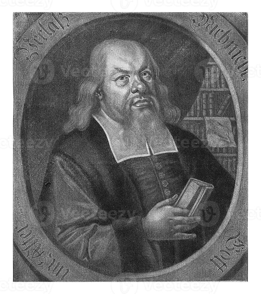 retrato de david scharfius, pieter camioneta guarida Berge, después david colina, 1690 foto