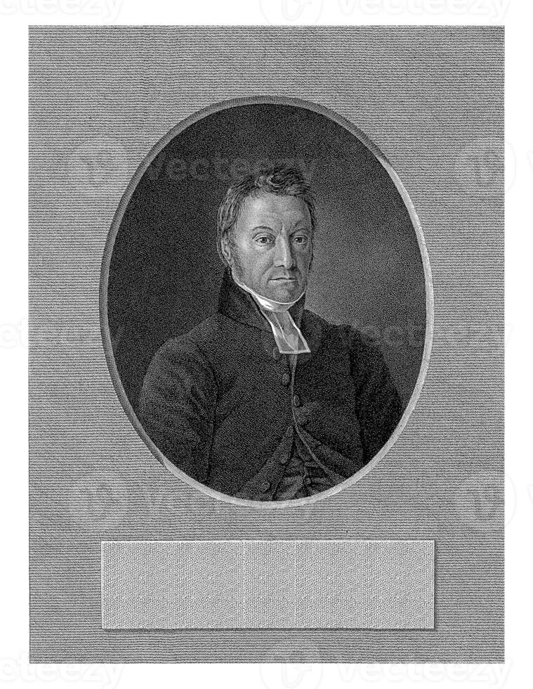 Portrait of the Lutheran preacher Jan Christiaan Loman, Dirk Sluyter, after Dirk Jurriaan Sluyter, 1720 - 1730 photo