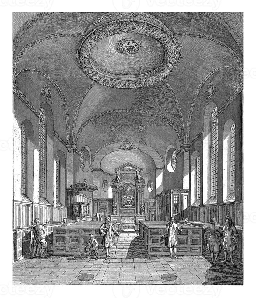 Interior of the Danish Church in London, Johannes Kip, 1697 photo