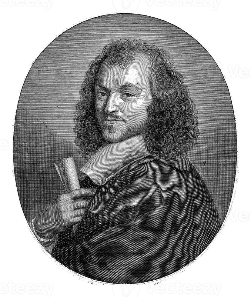 Portrait of Rene Descartes, Jacob Gole, after Nicolas de Plattemontagne, 1670 - 1724 photo