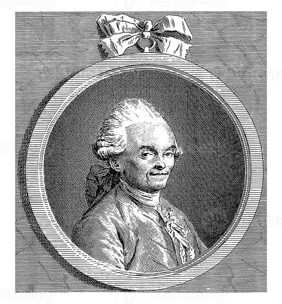 Portret van Jerome de Lalande, Francois Robert Ingouf, after Andre Pujos, 1774 photo
