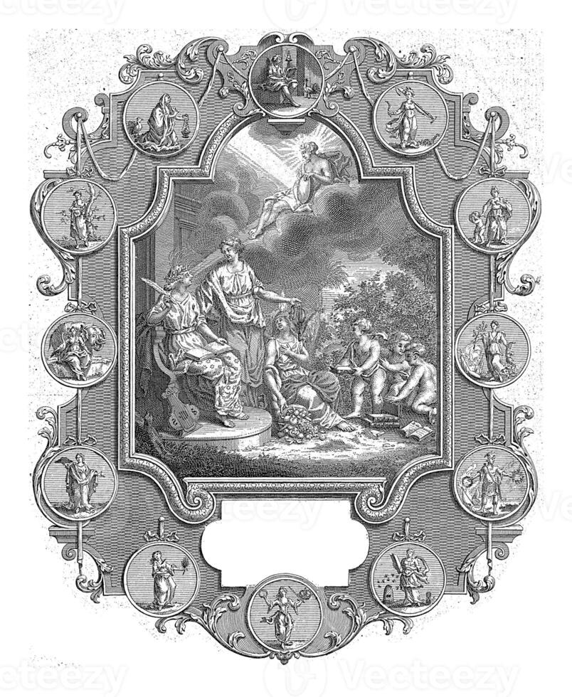 Allegorical title page with Poetry on a Throne, Jan Caspar Philips, 1770 photo
