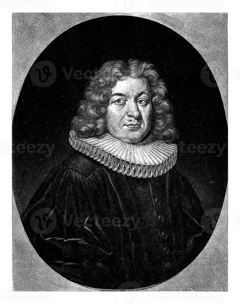 Portrait of the theologian Johann Gunther, Pieter Schenk I, 1670 - 1713 photo