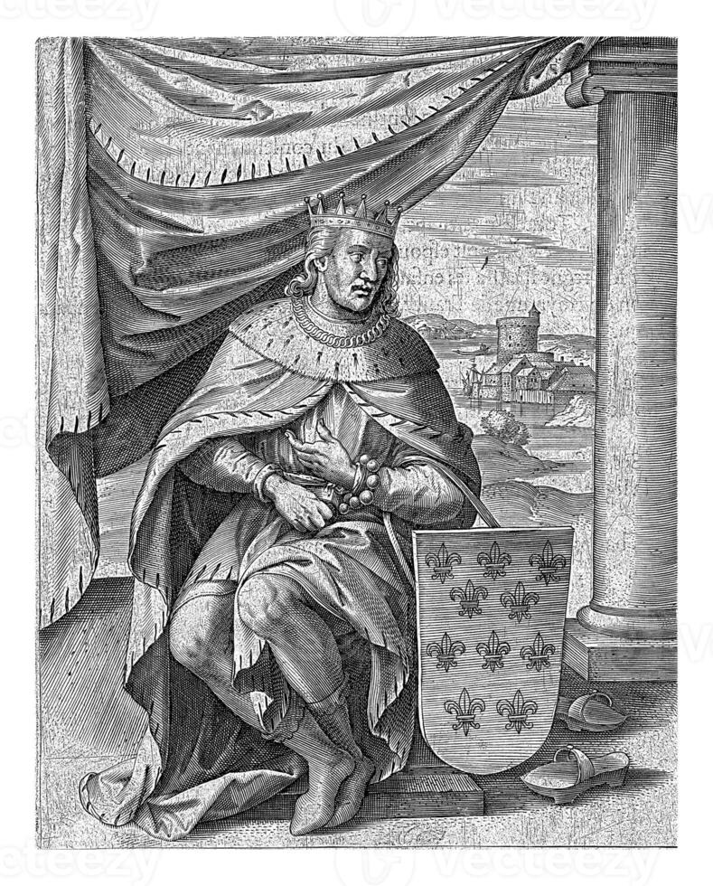 Portrait of Charles the Simple, Philips Galle rejected attribution, 1603 photo