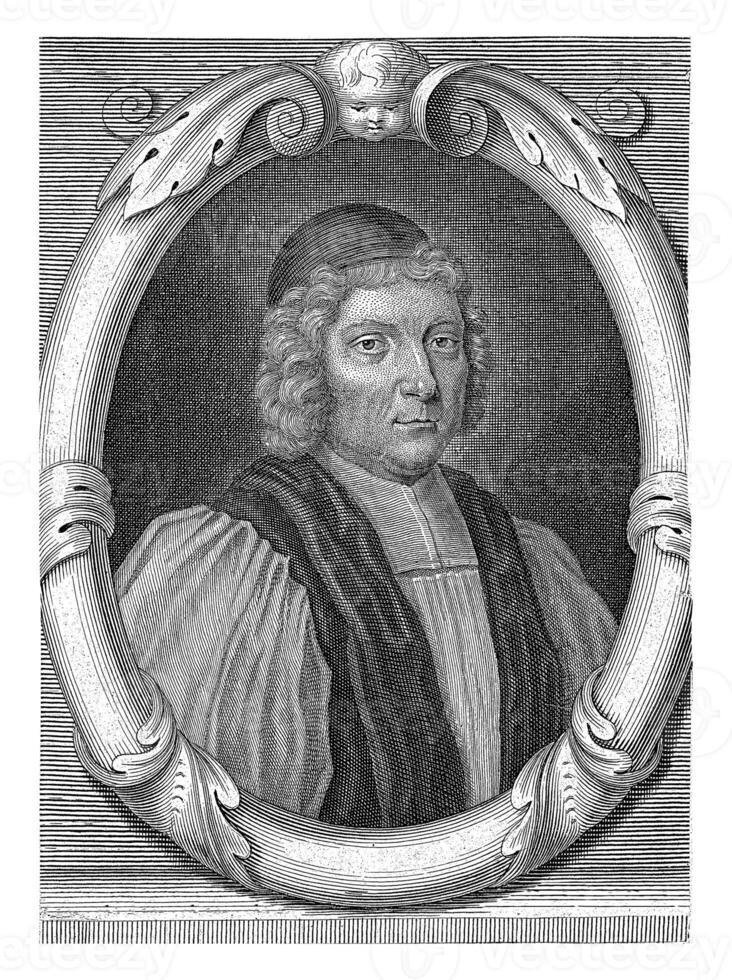 Portrait of William Beveridge, Michiel van der Gucht, after Ben. Ferrens, 1670 - 1725 photo