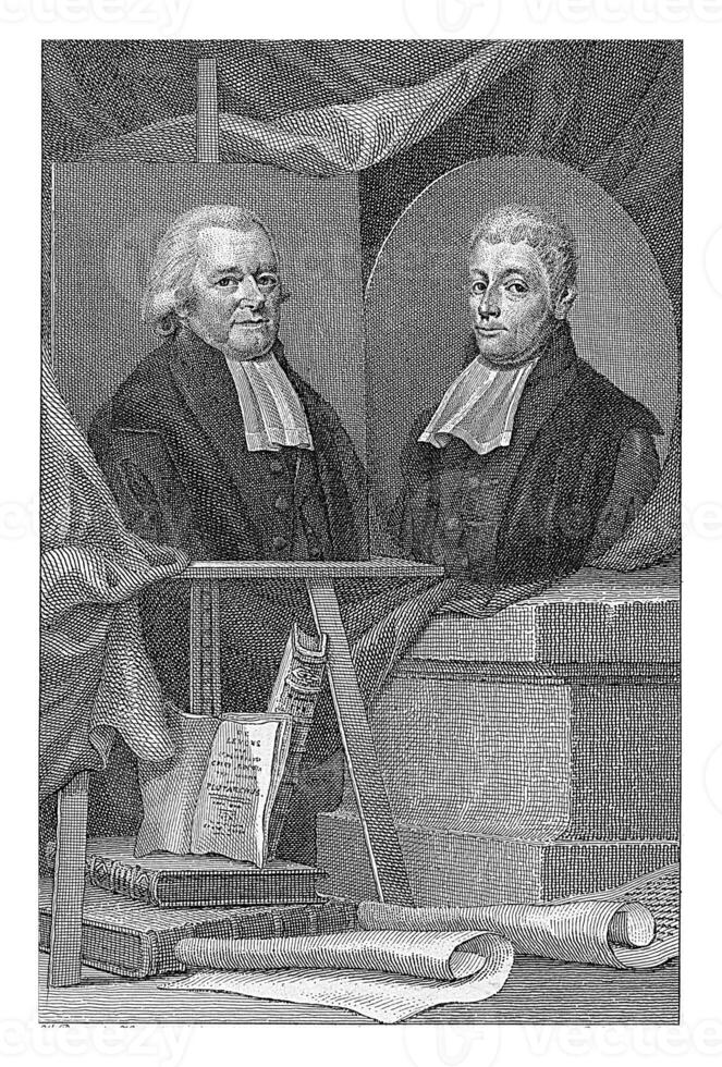 Portraits of the writers Everwinus Wassenbergh and Herman Bosscha, Reinier Vinkeles I, after Willem Bartel van der Kooi, 1789 - 1816 photo