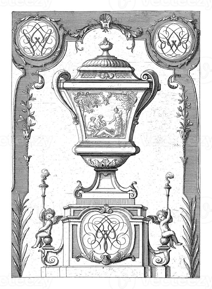 Garden Vase with Monogram on the Base, Gerrit Visscher photo