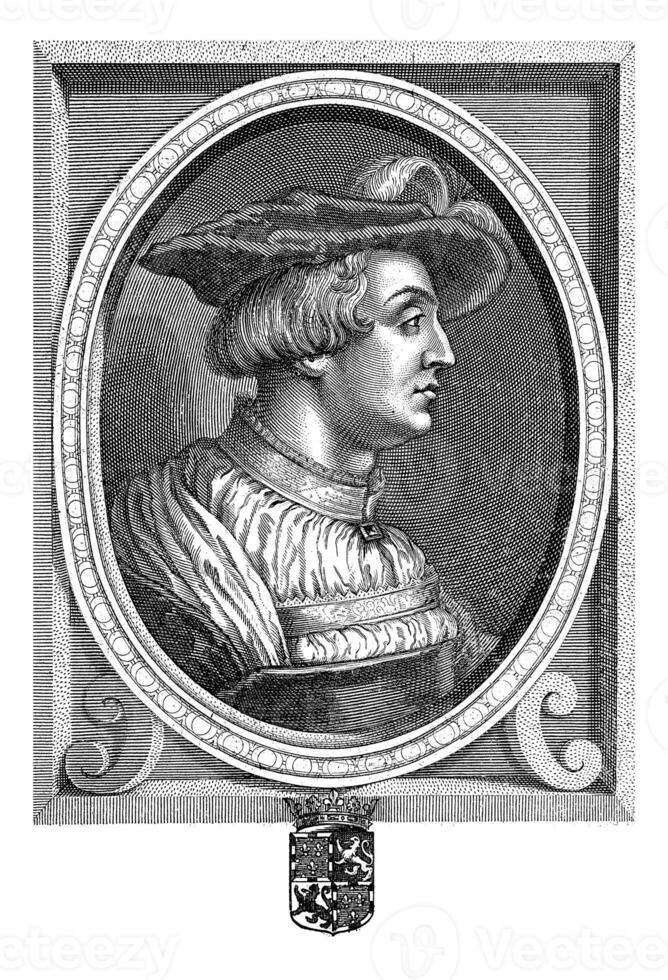 Portrait of Anton of Burgundy, Pieter van Schuppen, after Jan van Eyck photo