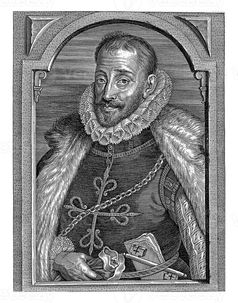 Portrait of Christopher de Moura, Marquis of Castel Rodrigo, Coenraet Waumans, after Nicolaas van der Horst, 1633 - 1673 photo