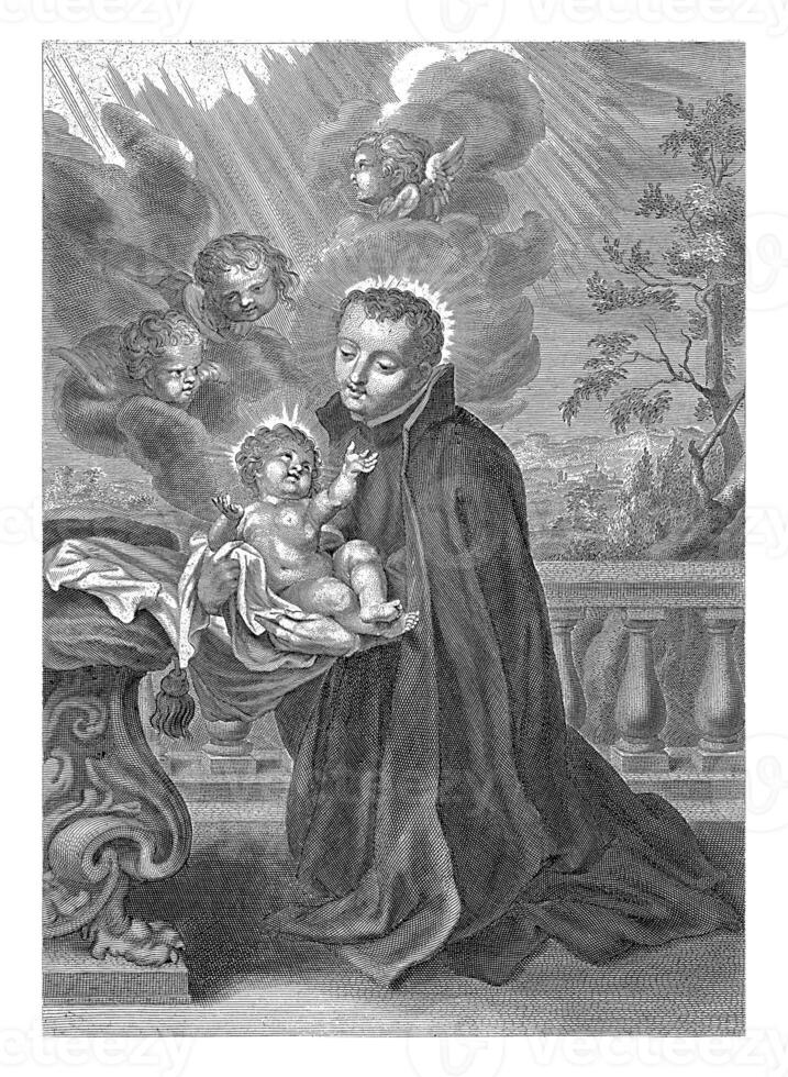 H. Stanislaus Kostka with the Christ Child in his arms, Cornelis Galle I, 1586 - 1650 photo