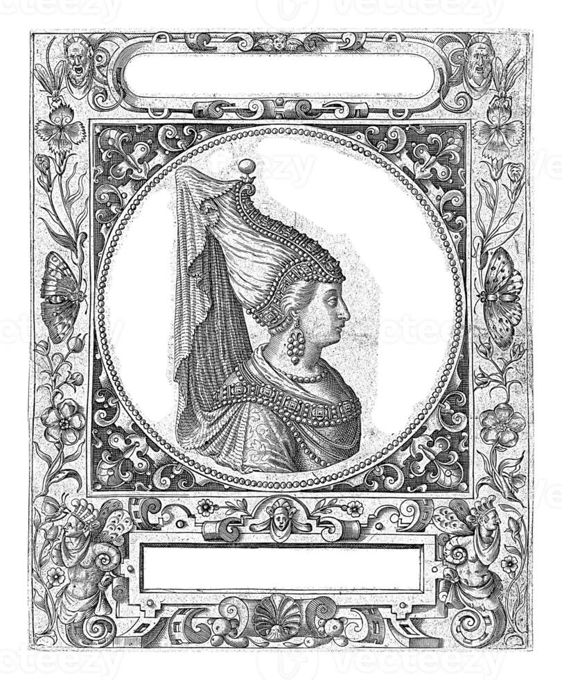 Portrait of the sultane Manto, Theodor de Bry, after Jean Jacques Boissard, 1596 photo