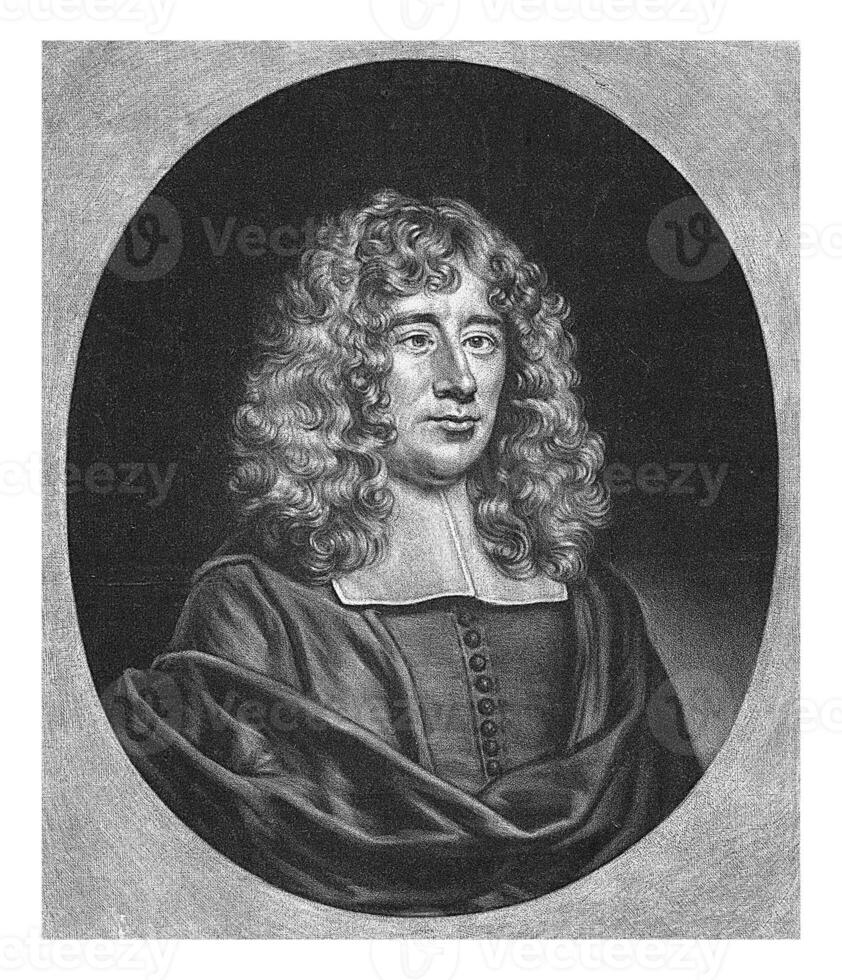 Portrait of Leonardus Groenewegen, Jacob Gole, 1675 - 1699 Leonardus Groenewegen, preacher in Amsterdam. photo