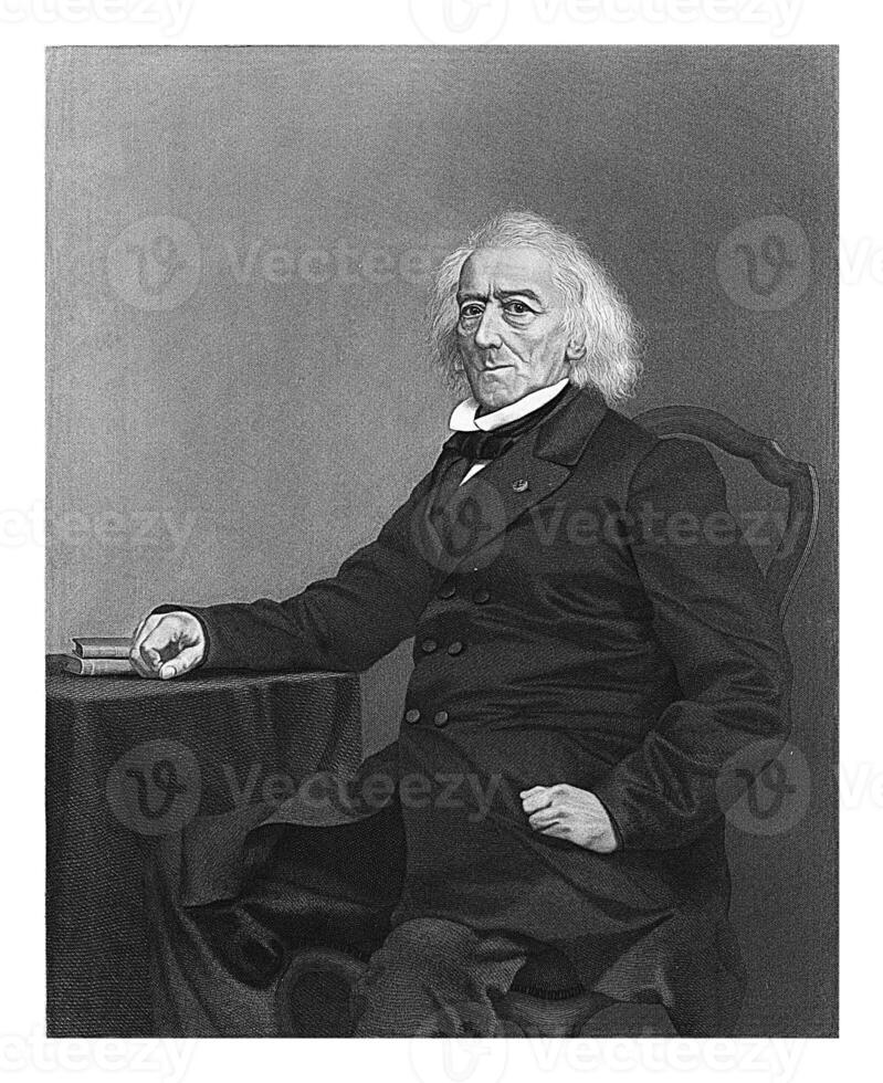 Portrait of Jacob van Lennep, sitting on a chair, Hendrik D. Jzn Sluyter, 1868 photo