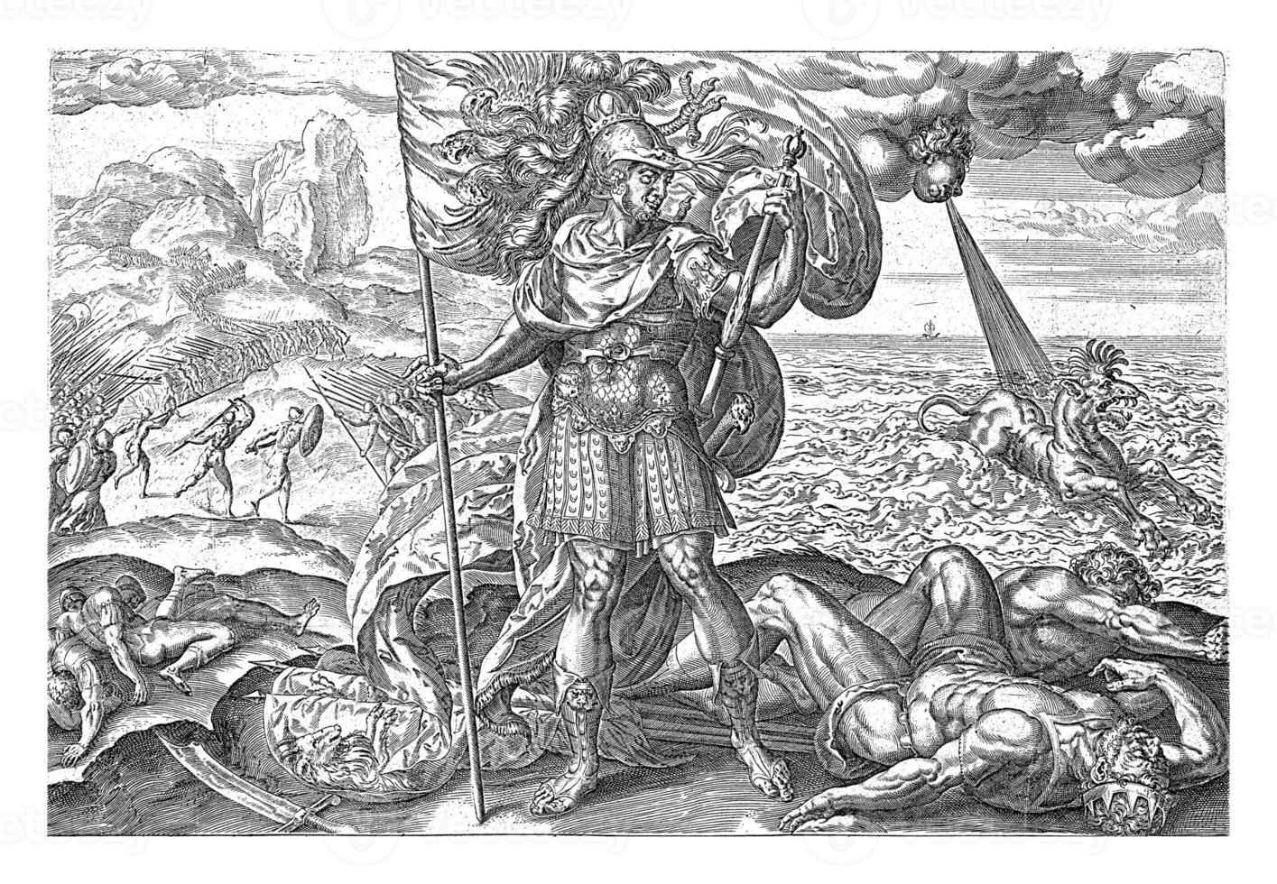 The Roman Empire, Johannes Wierix, after Gerard van Groeningen, 1559 - before 1574 photo