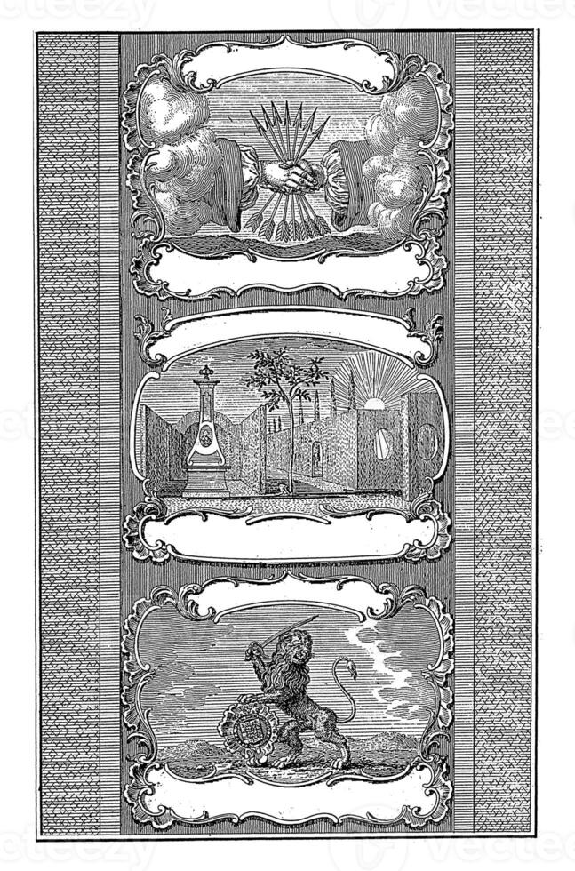 Decoration on the house of Mr. Frans van Lelijveld on the Nieuwe Rijn in Leiden, 1766 photo