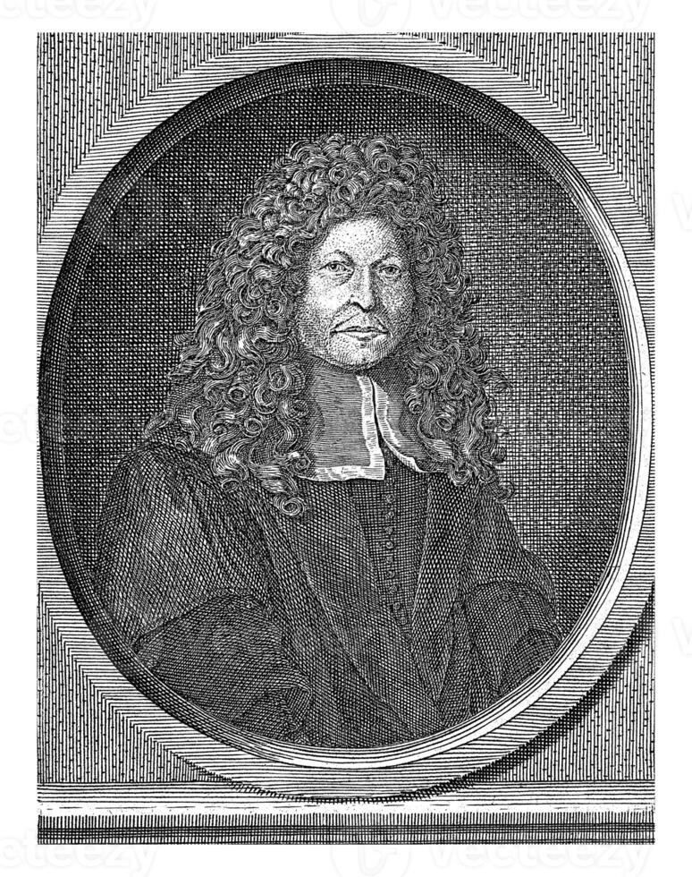 retrato de cirujano philippe verheyen, ene bautista bertham, 1696 - 1721 foto