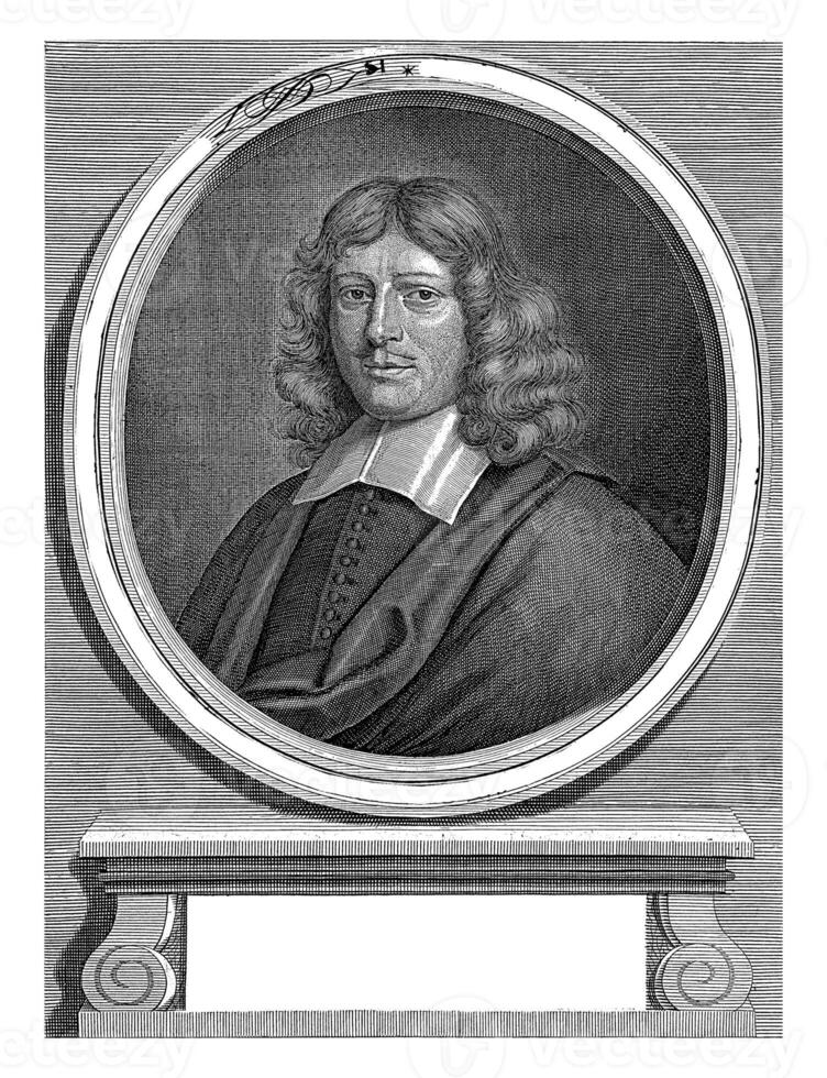 Portrait of Esaias Clement, Andries Vaillant, after Bernard Vaillant, 1683 - 1684 photo