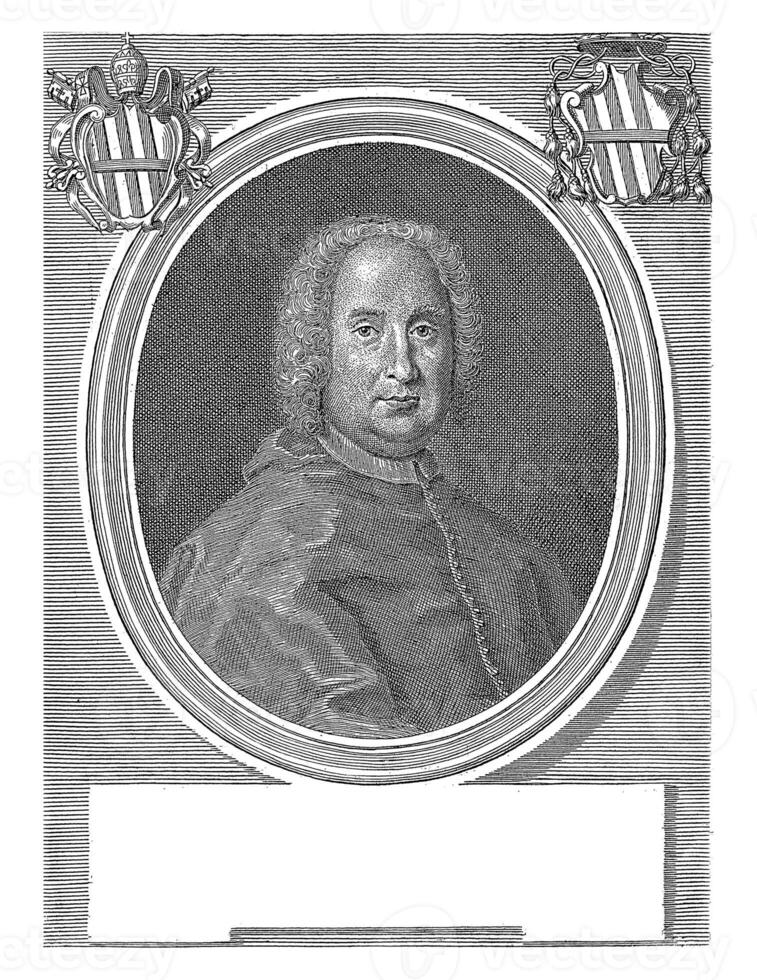 Portret van kardinaal Neri Maria Corsini, Girolamo Rossi II, after Antonio David, 1730 - 1762 photo