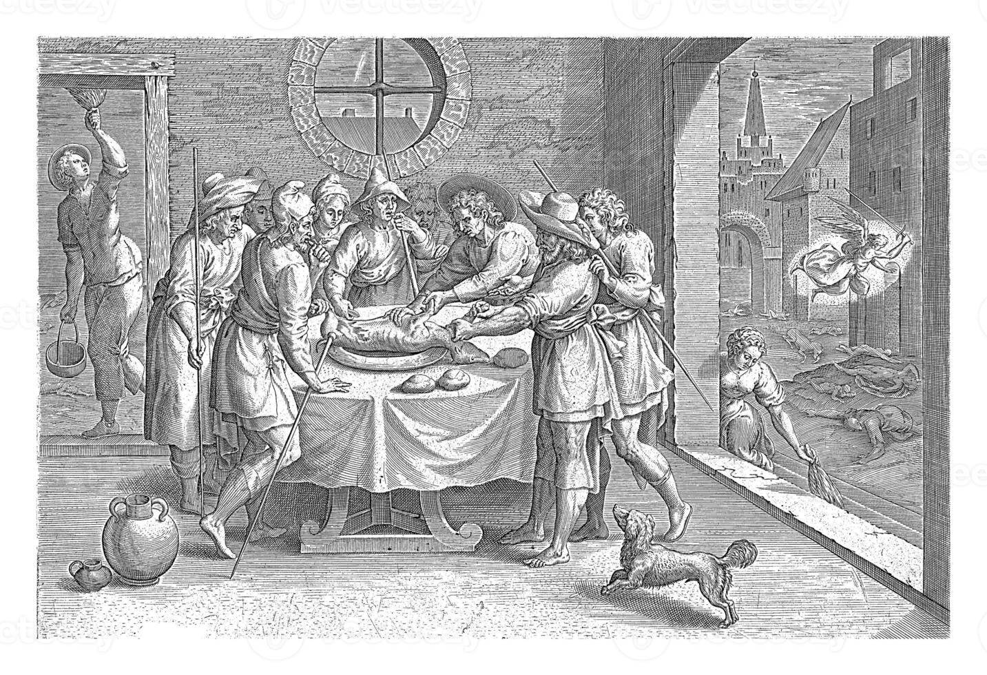 Easter and the Tenth Plague of Egypt, Johann Sadeler I, after Marten van Cleve I, 1639 photo