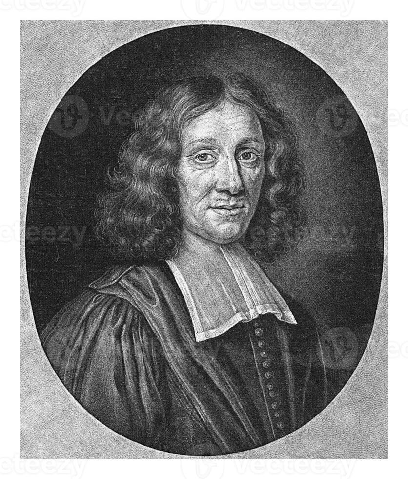 Portrait of Nicolas Colvius, Jacob Gole, after Bernard Vaillant, 1670 - 1724 photo