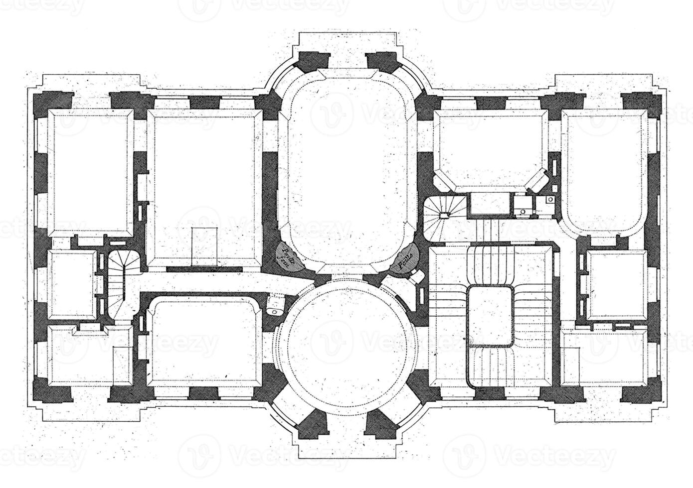 First floor plan, Carl Albert von Lespilliez, after Francois de Cuvillies Sr., 1745 photo