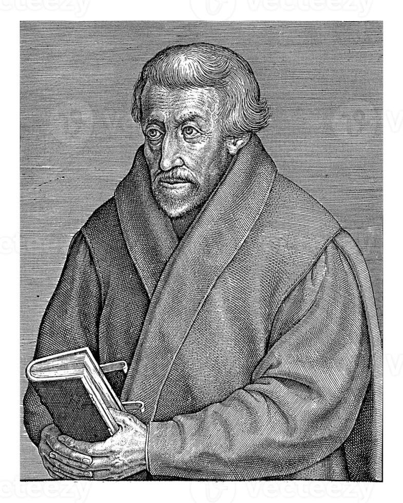 retrato de petrus canisio, jerónimo wierix, 1563 foto