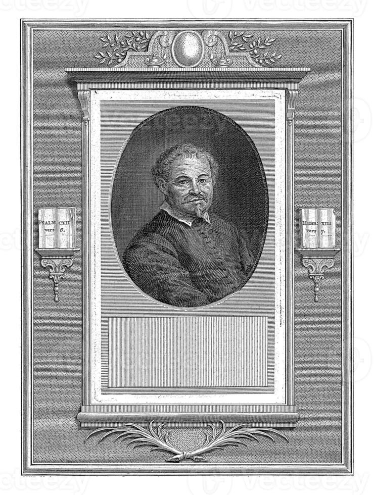 Portrait of the Mennonite minister Jacob Cornelisz., Jan Caspar Philips, after Cornelis Visscher II, 1743 photo