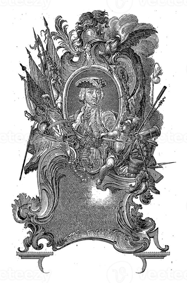 Portrait of Charles Alexander, Duke of Lorraine in allegorical frame photo
