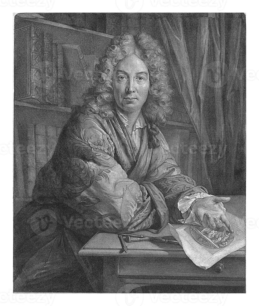 retrato de Bernardo picart, nicolaas verkolje, después jean-marc más elegante, 1714 foto