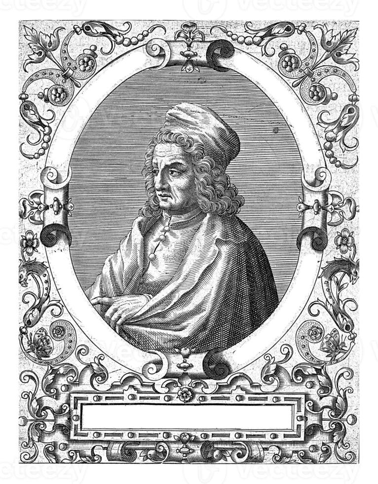 Portrait of Raffaele Maffei, Theodor de Bry, after Jean Jacques Boissard, c. 1597 - c. 1599 photo