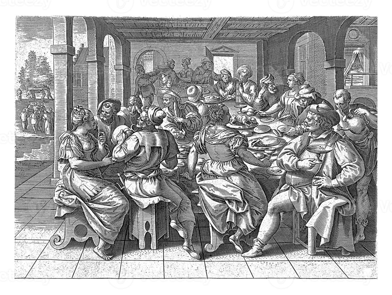 Feast of Nabal, Maerten de Vos, 1585 photo