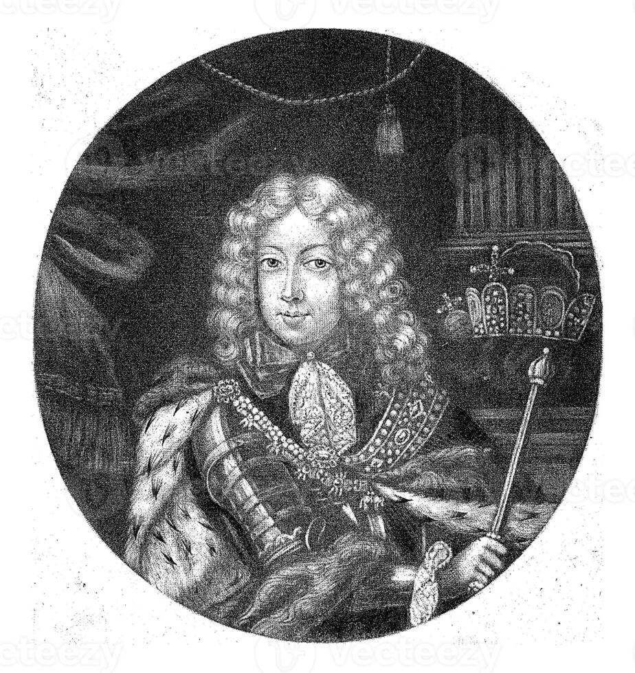 Portrait of Emperor Joseph I, Pieter Schenk I, 1690 - 1713 photo