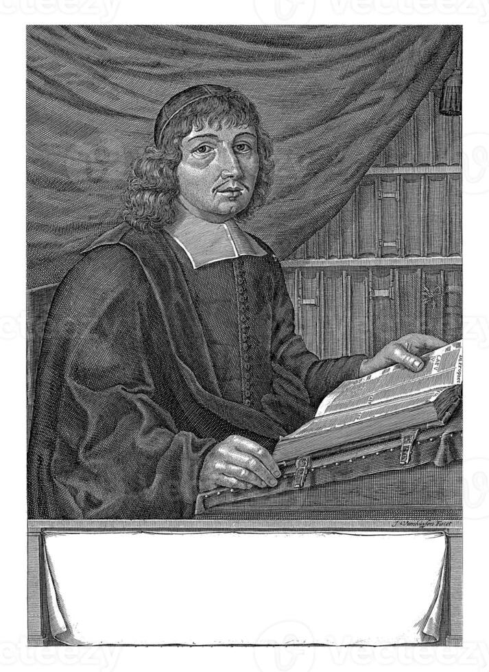 Portrait of the Amsterdam preacher Johannes Sylvius, Jan Veenhuysen, 1656 - 1686 photo