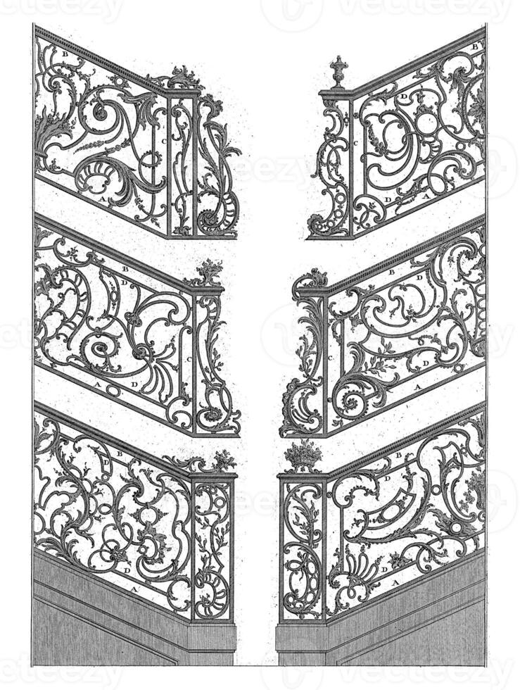 Six stair gates, Carl Albert von Lespilliez, after Francois de Cuvillies Sr., 1745 photo
