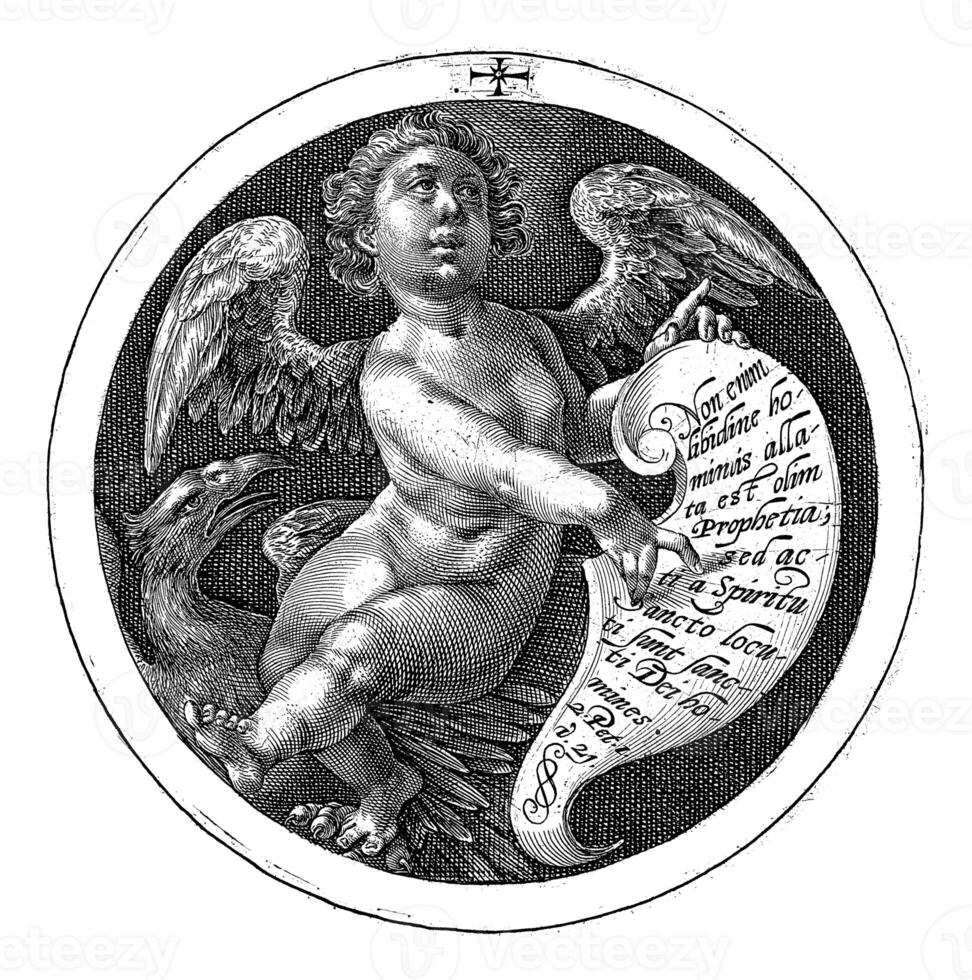 Angel with banderole, Crispijn van de Passe I, 1601 photo